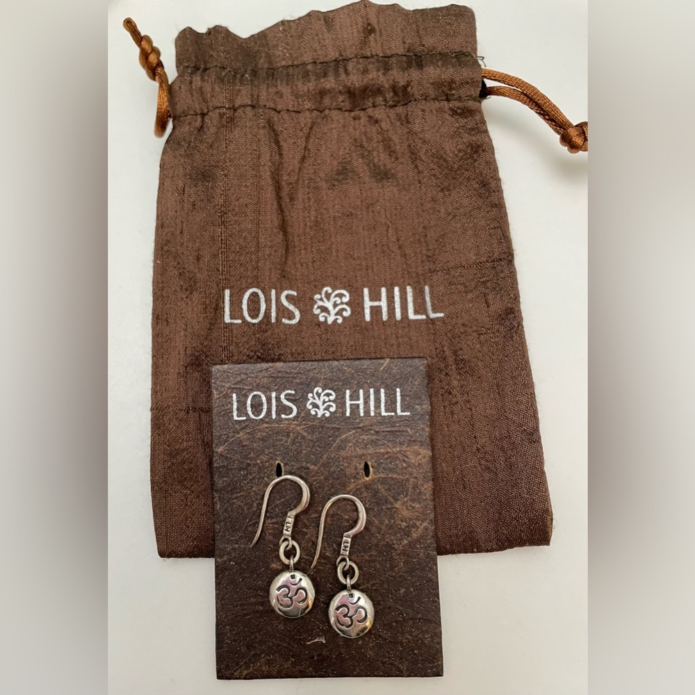 LOIS HILL Small Silver Ohm Disc Drop Earrings